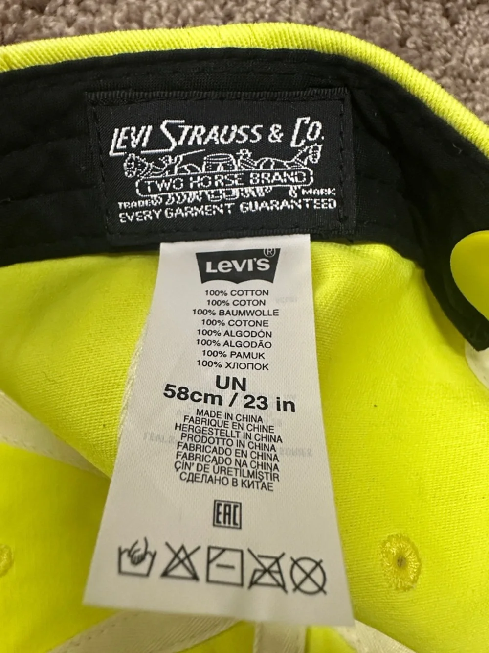 Levi's Bright Neon Yellow Logo Cap